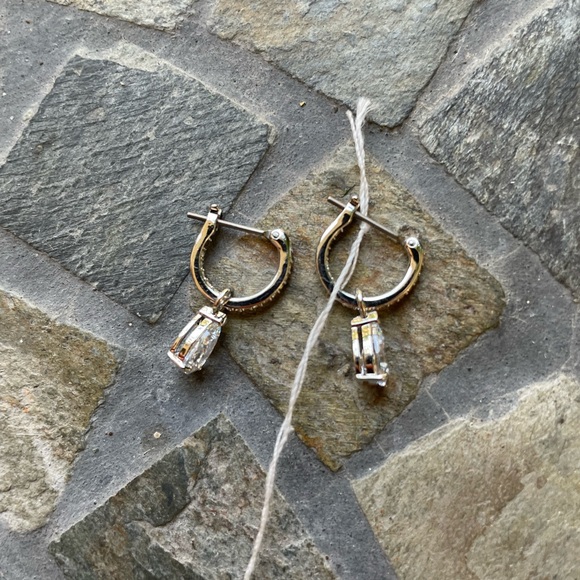 White CZ Sm 13mm Inside-out Hoops - Picture 5 of 11